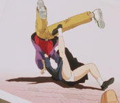 yawara caught in a panty shot while throwing someone