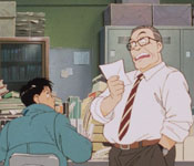reporter kosaku doing a story on yawara