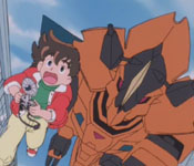 Kota attacked by a geister robot