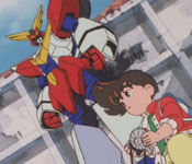 Exkaiser transformed into his robot form