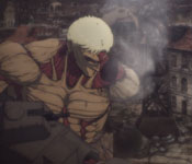Armored Titan attacking Fort Slava