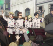 Marcel, Reiner, Annie and Bertholdt as Eldian Warriors
