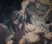 jaw titan attacking eren