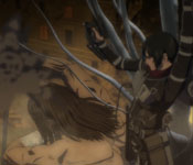 mikasa covering eren