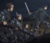 levi and the scouts attack marley