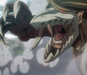 falco's first transformation as the jaws titan