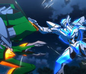 Back Arrow fighting in his Briheight mecha