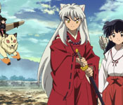 Inuyasha and Kagome defeat a demon with their friends